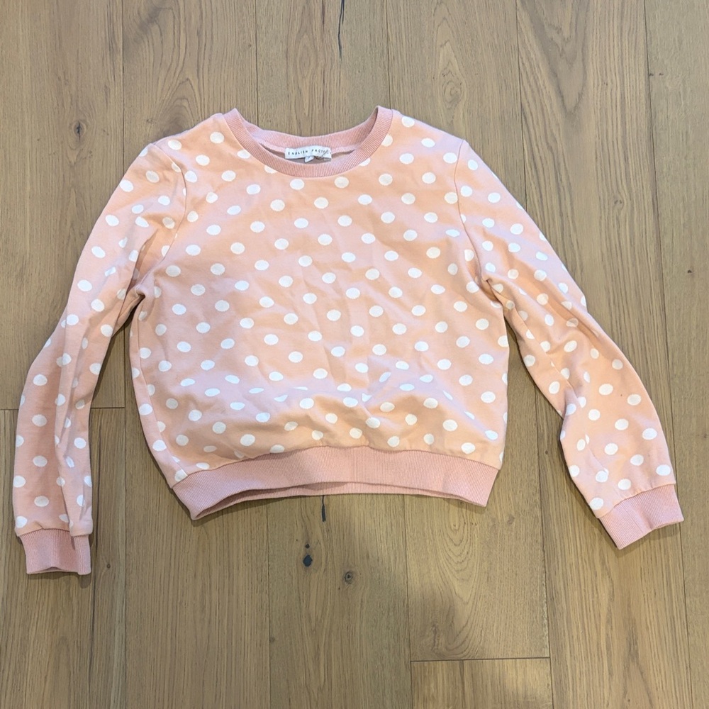 Peach and White Polka Dot Sweater